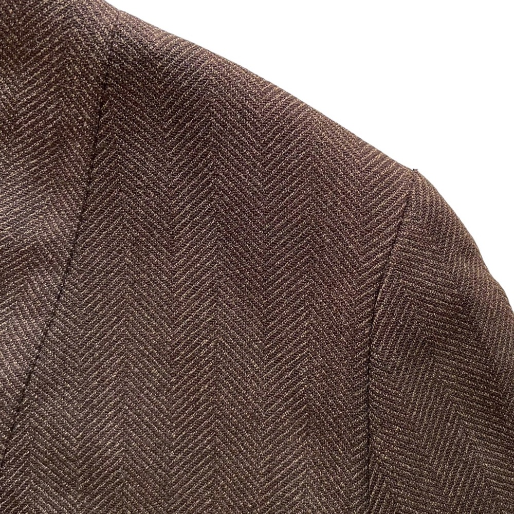 Maxmara Wool Herringbone Collarless Blazer | 12 Us - image 6